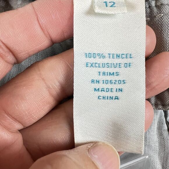 Sundance Tencel Trouser Pants Sz 12 Gray Flat Front Wide Leg Chino Flowy Soft - Picture 7 of 10